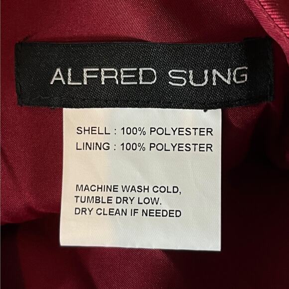 Alfred Sung dress burgundy D697w high low cocktail size 22W - Picture 6 of 8